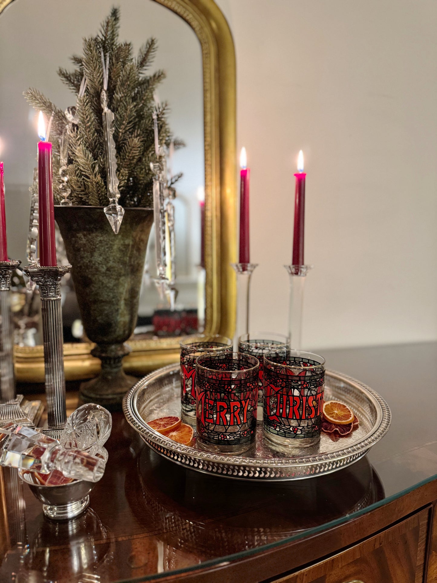 Merry Christmas Glasses, Set of 4