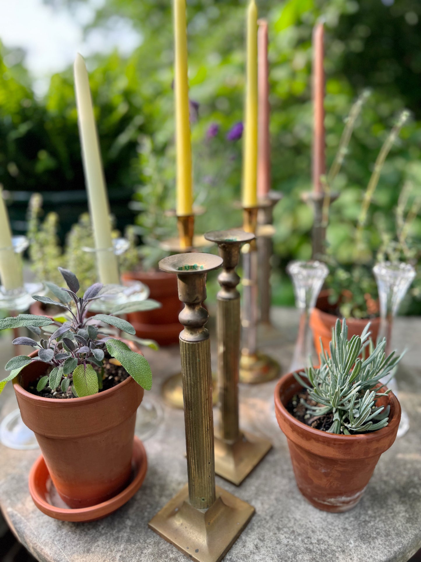 Neoclassical Brass Candlestick Holders