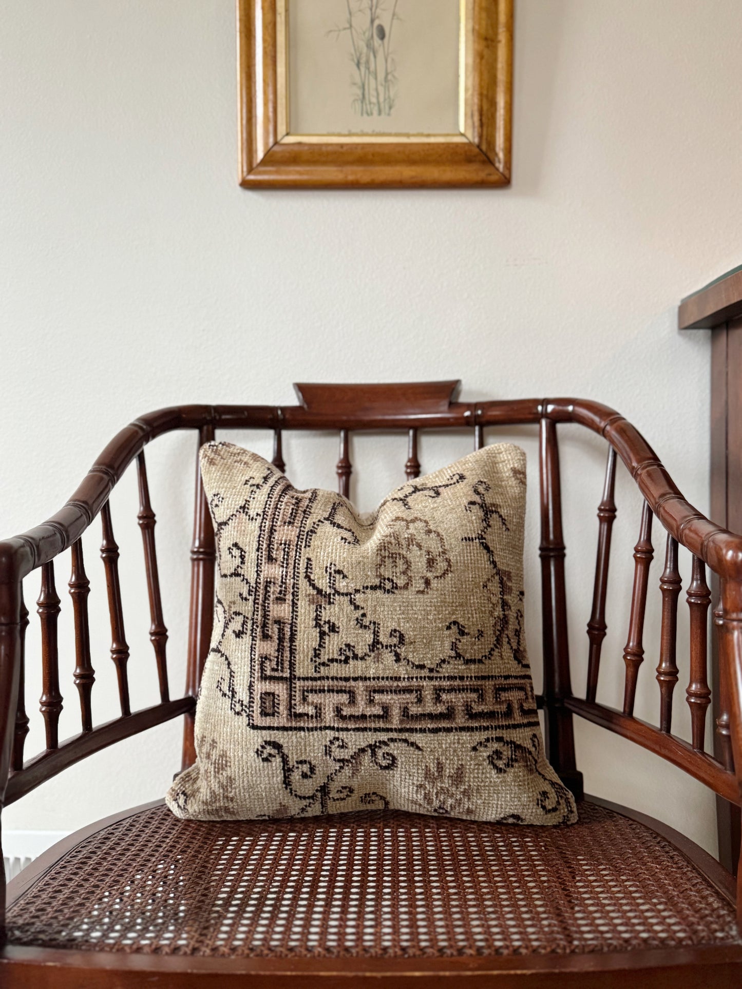 Faux Bamboo and Cane Regency Chairs, Pair