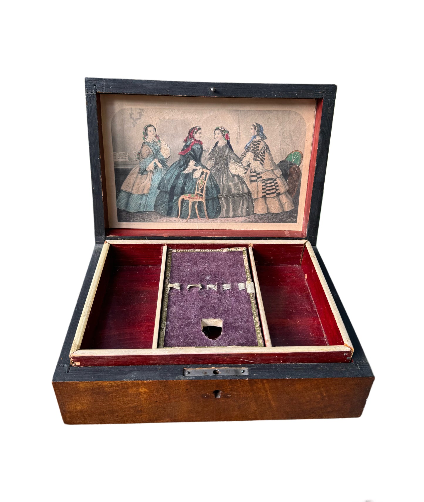 Antique Walnut Box with Inlay