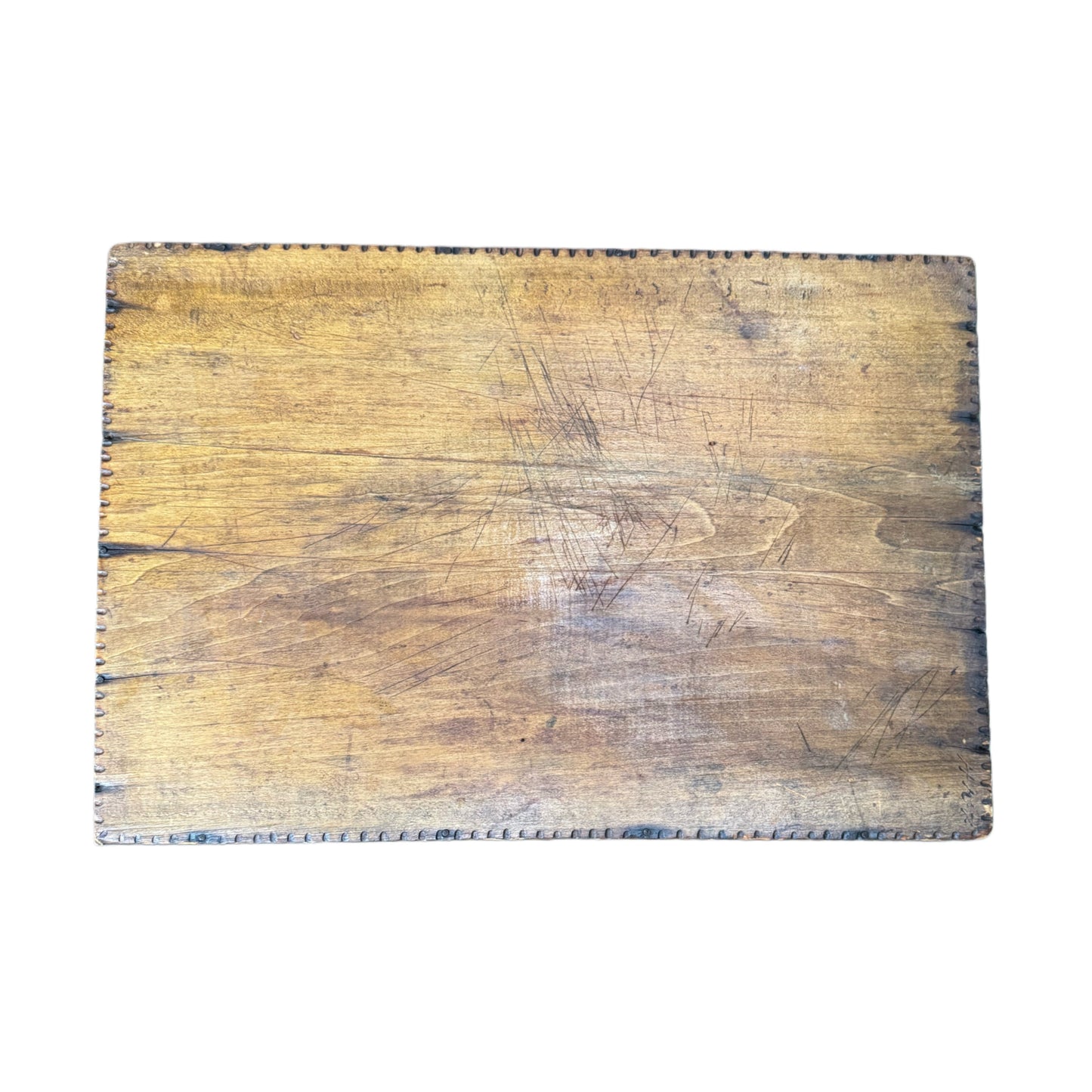 Antique Wood Engraved Tray
