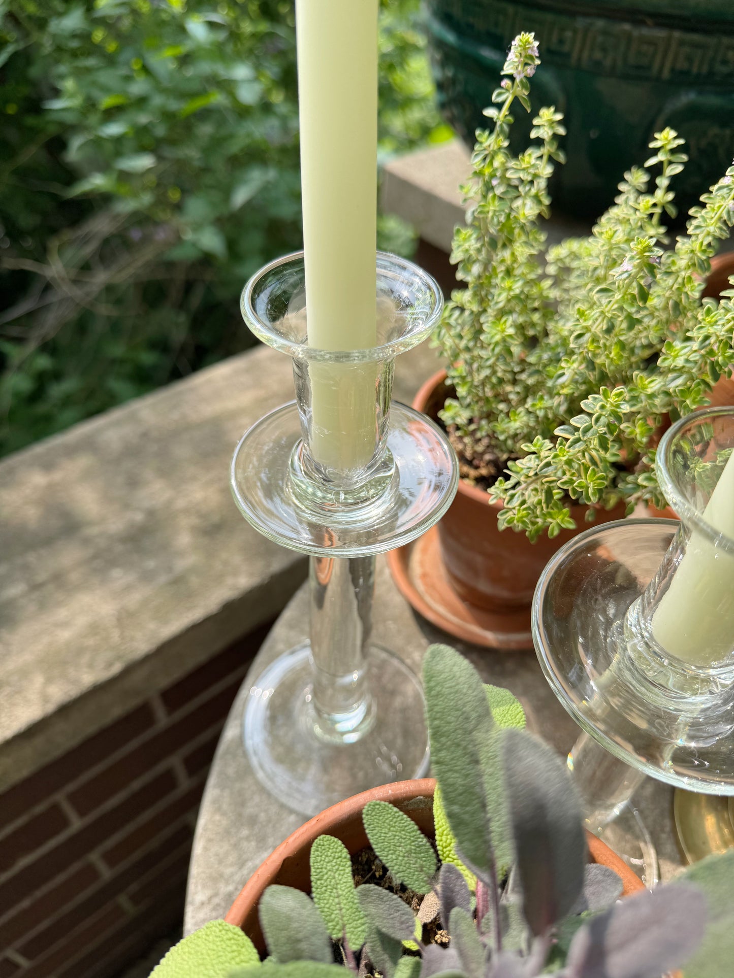 Handblown Glass Candlestick Holders