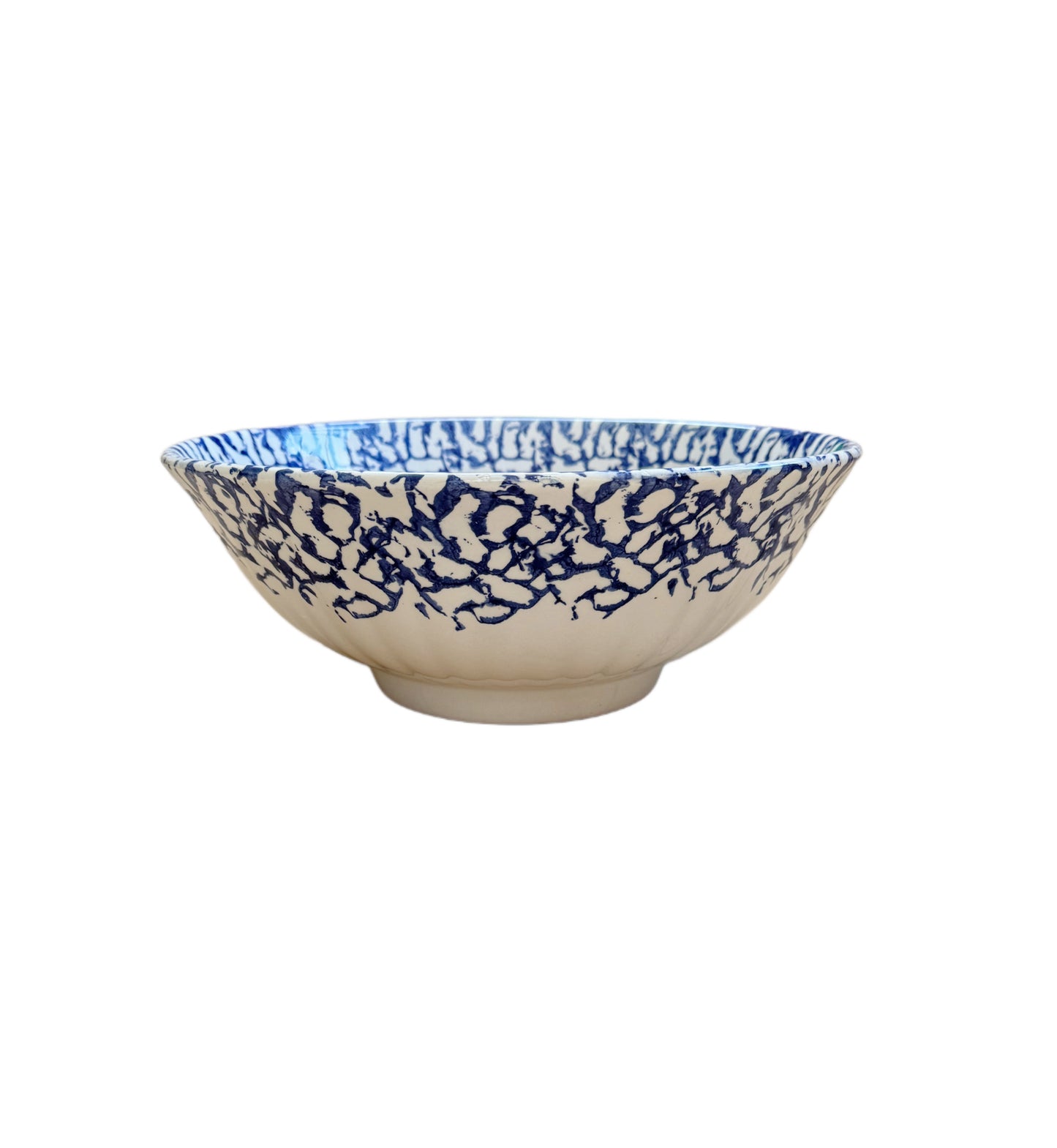 Italian Blue and White Spongeware Bowl