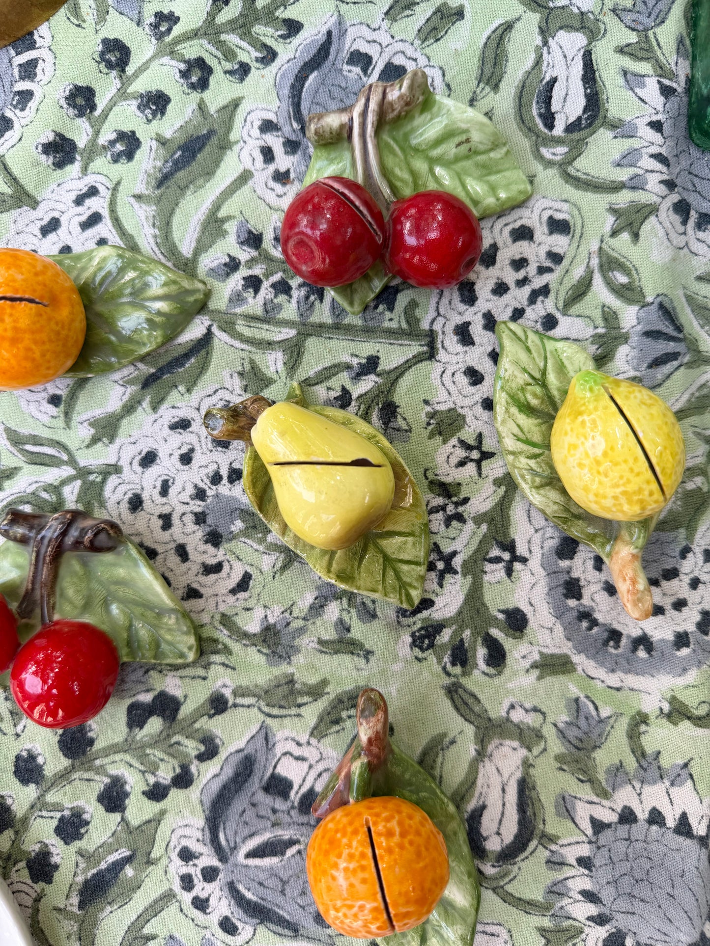 Ceramic Fruit Placecard Holders, Set of 8