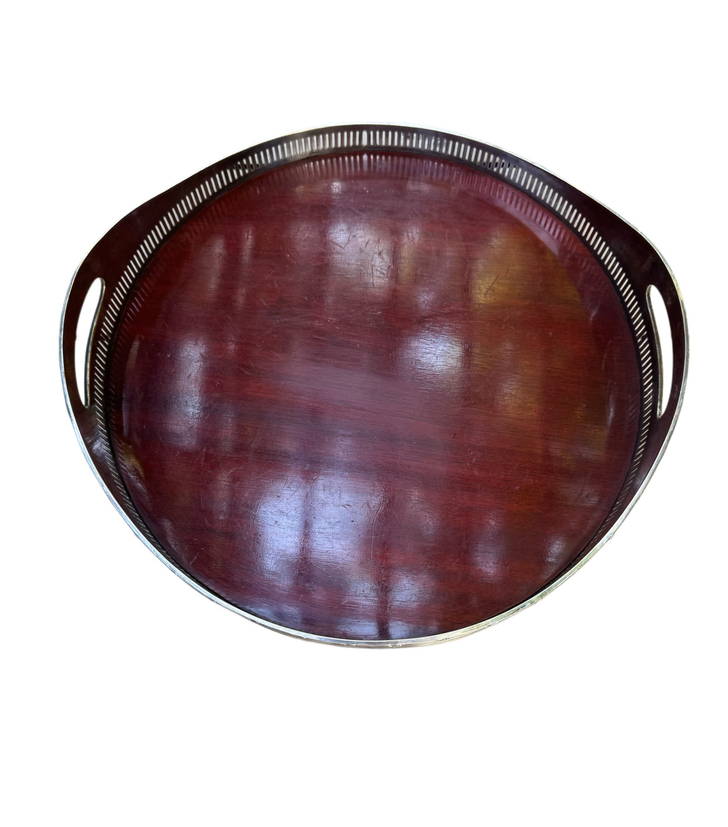 Silver & Wood Gallery Tray