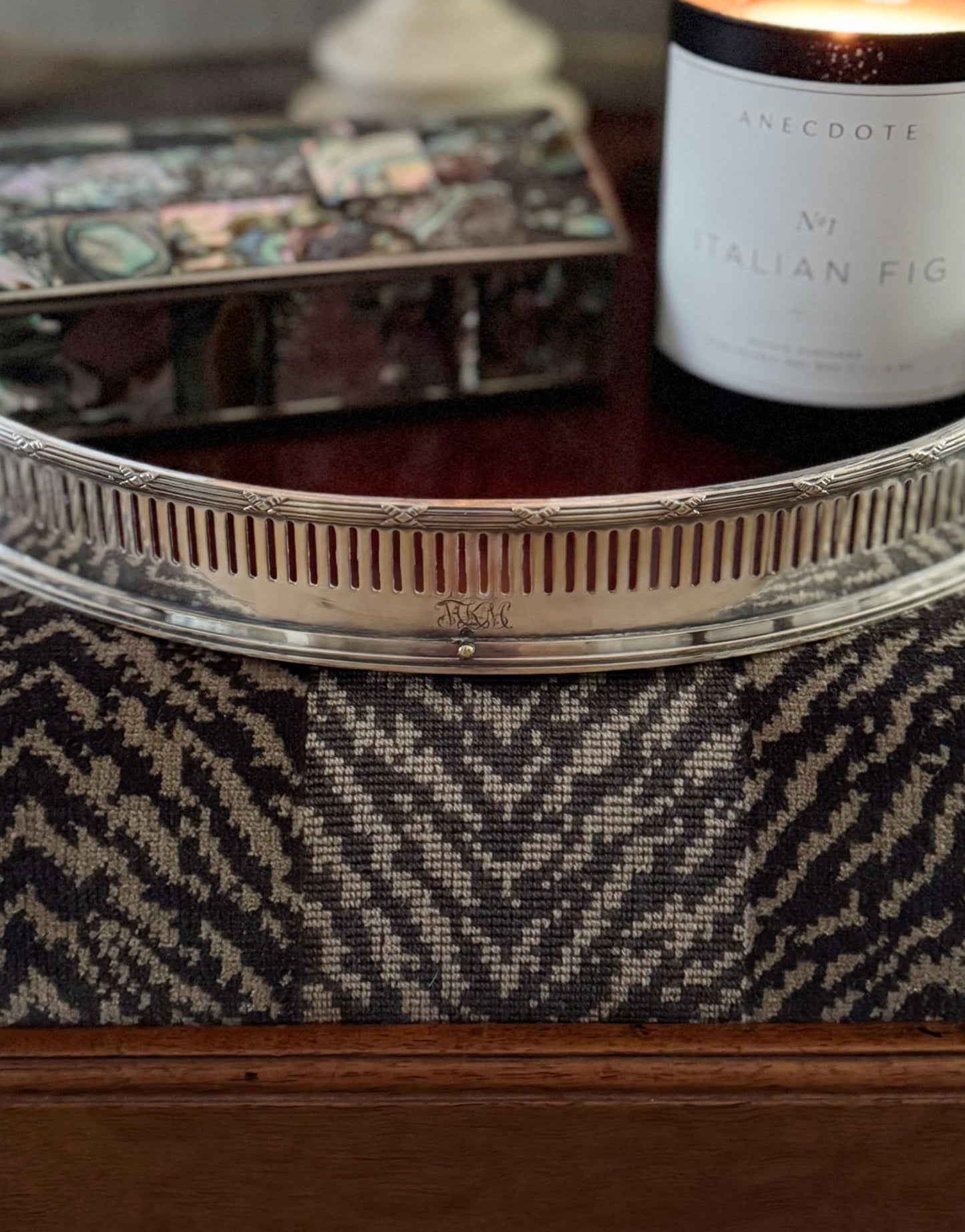 Silver & Wood Gallery Tray
