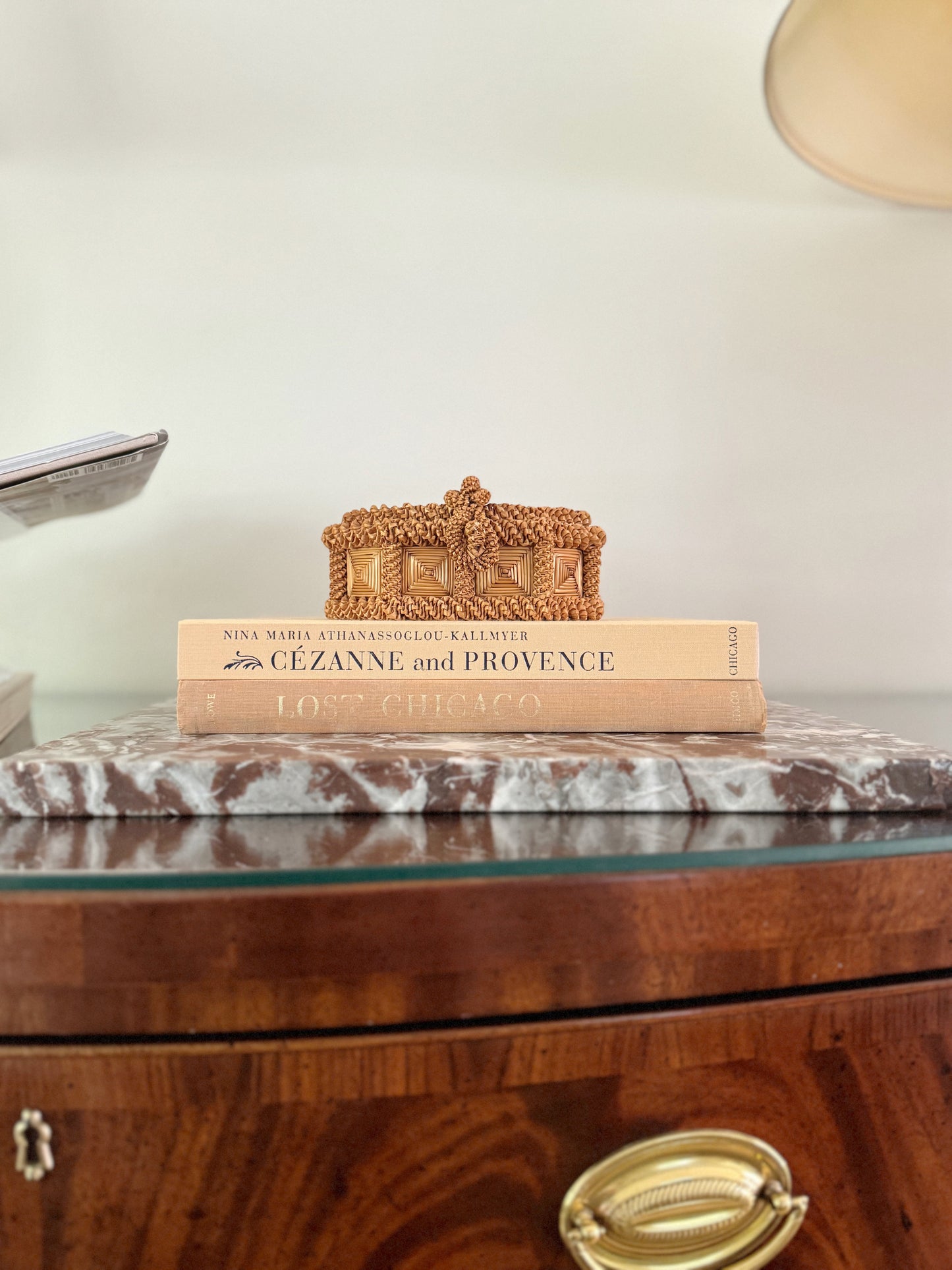 Vintage Folk Art Rattan Box