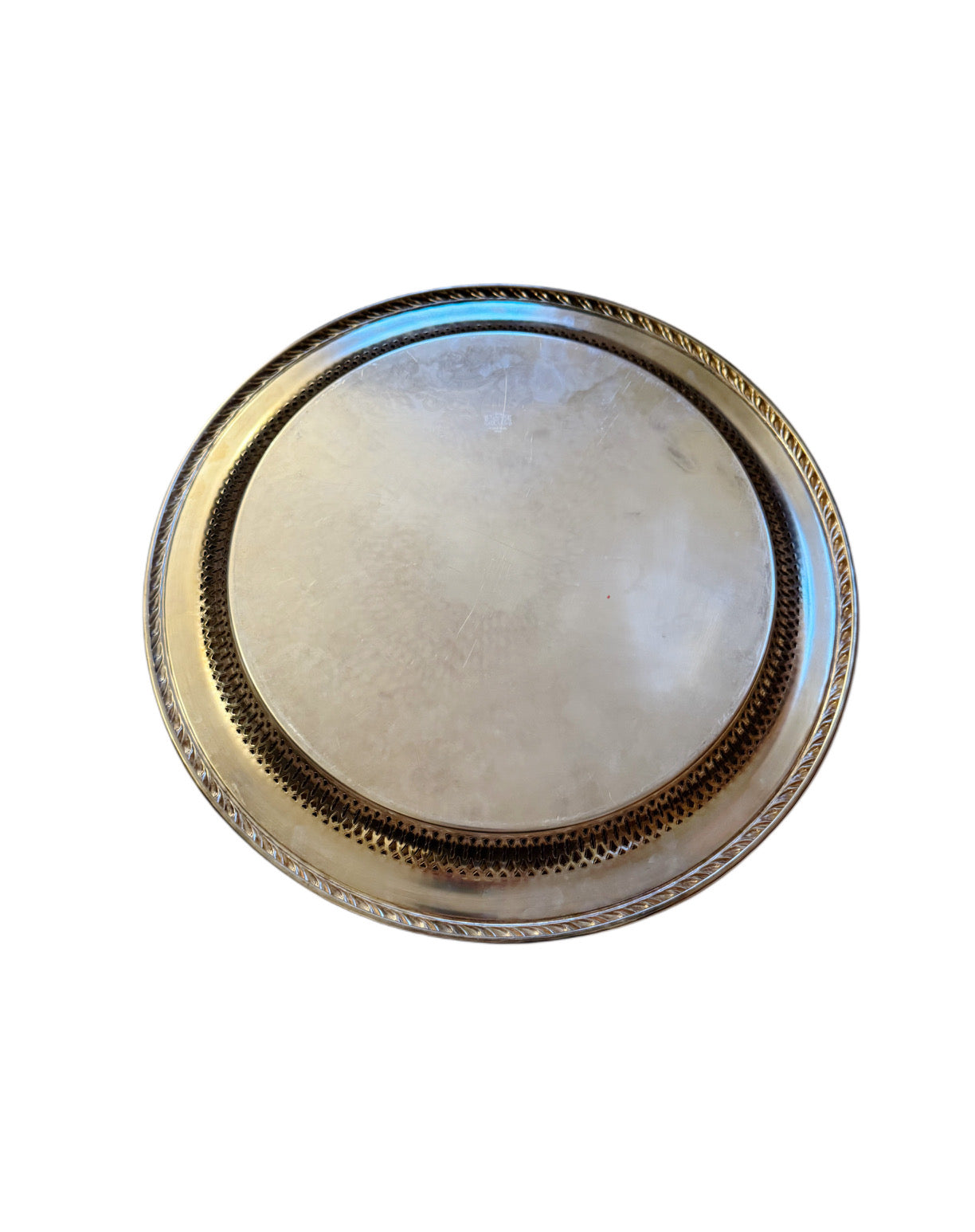 Vintage Engraved Silver Plate Tray