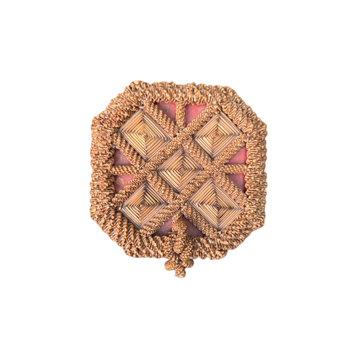 Vintage Folk Art Rattan Box