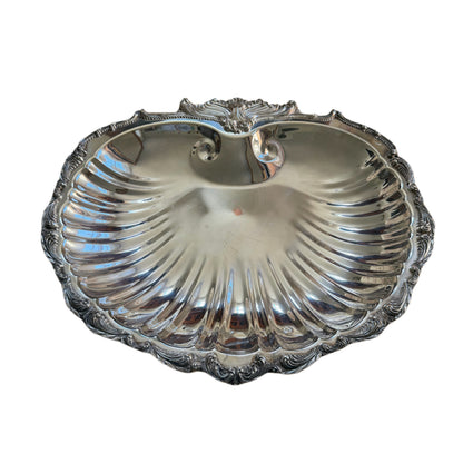 Vintage Silver Plate Shell Serving Tray