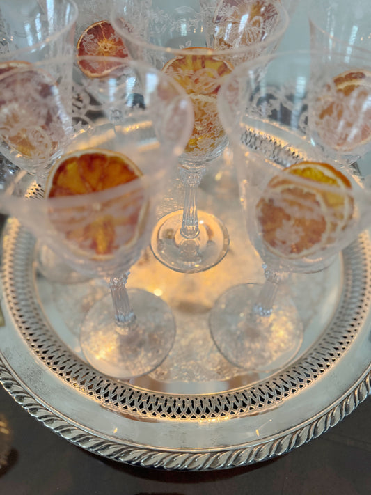 Vintage Engraved Silver Plate Tray