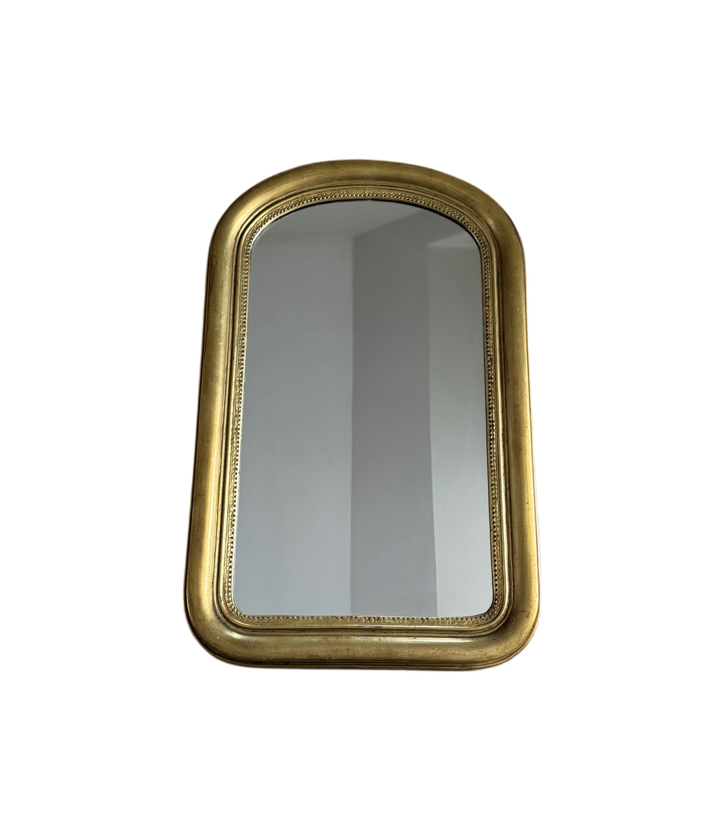 Antique Gilt Wood Arched Mirror