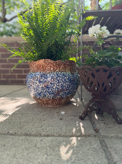 Spongeware Pottery Planter, Large