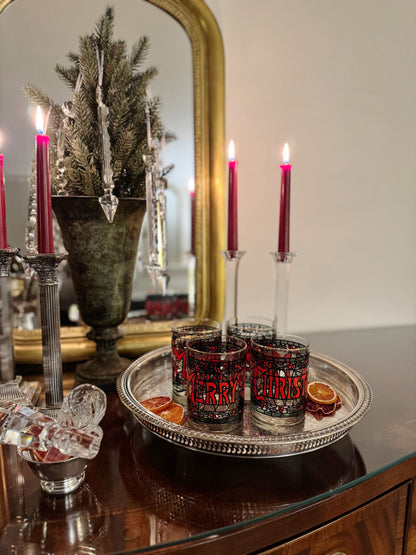 Merry Christmas Glasses, Set of 4
