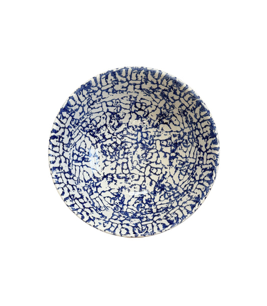 Italian Blue and White Spongeware Bowl