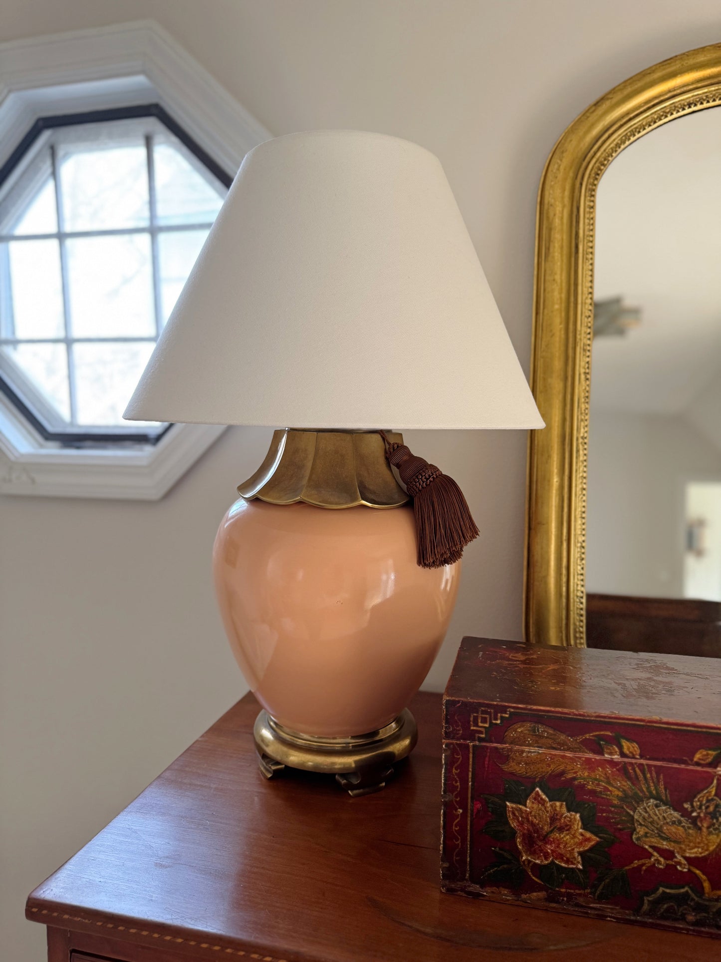 Ginger Jar Peach Table Lamp