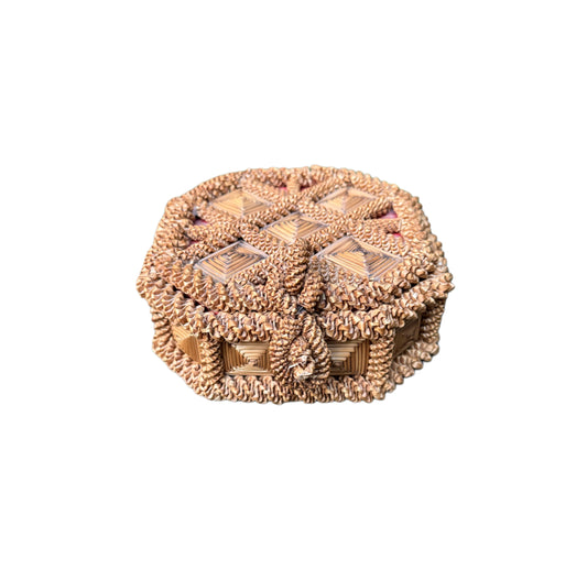 Vintage Folk Art Rattan Box