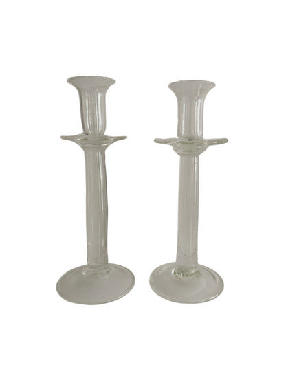 Handblown Glass Candlestick Holders