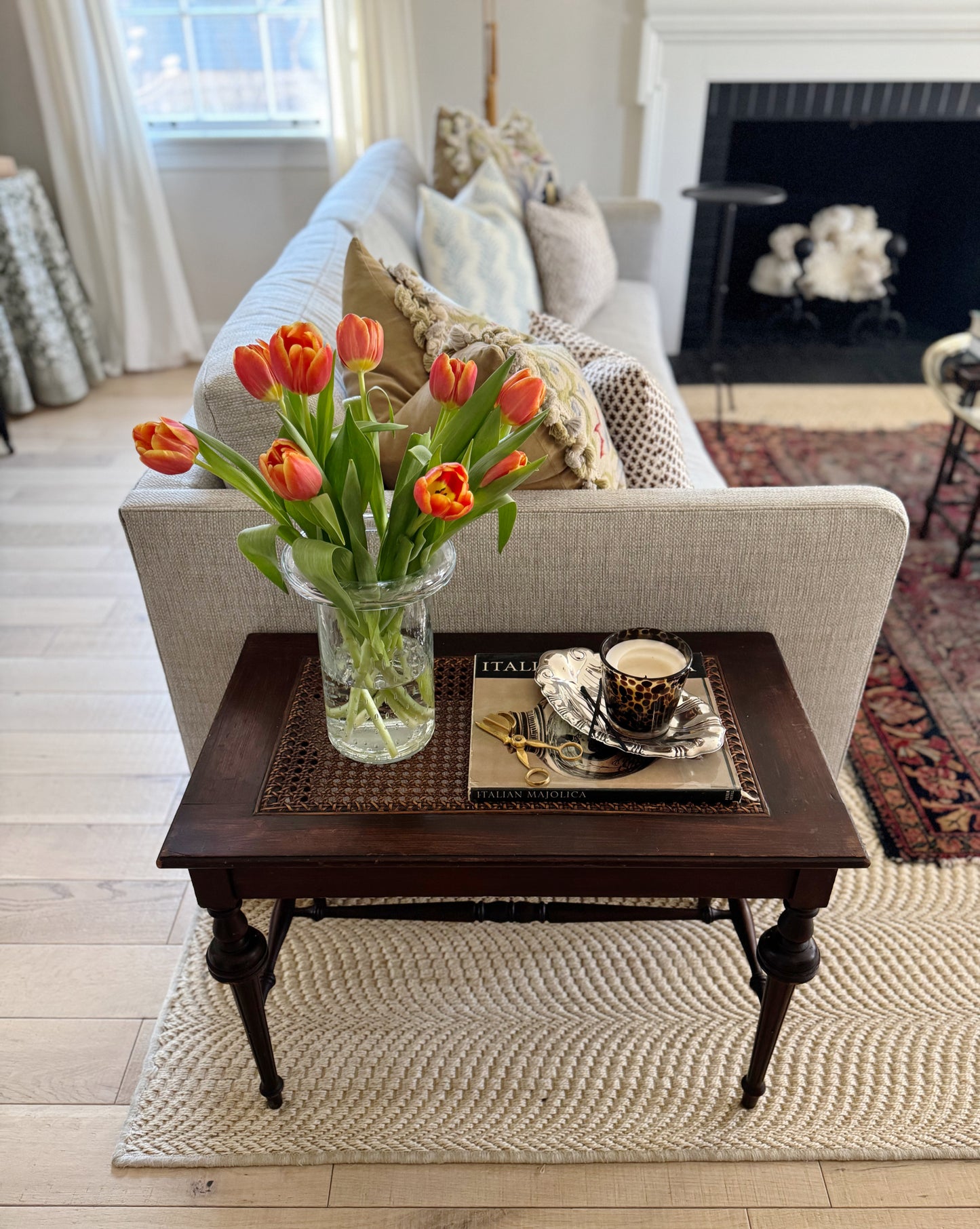 Antique Wood & Cane Bench