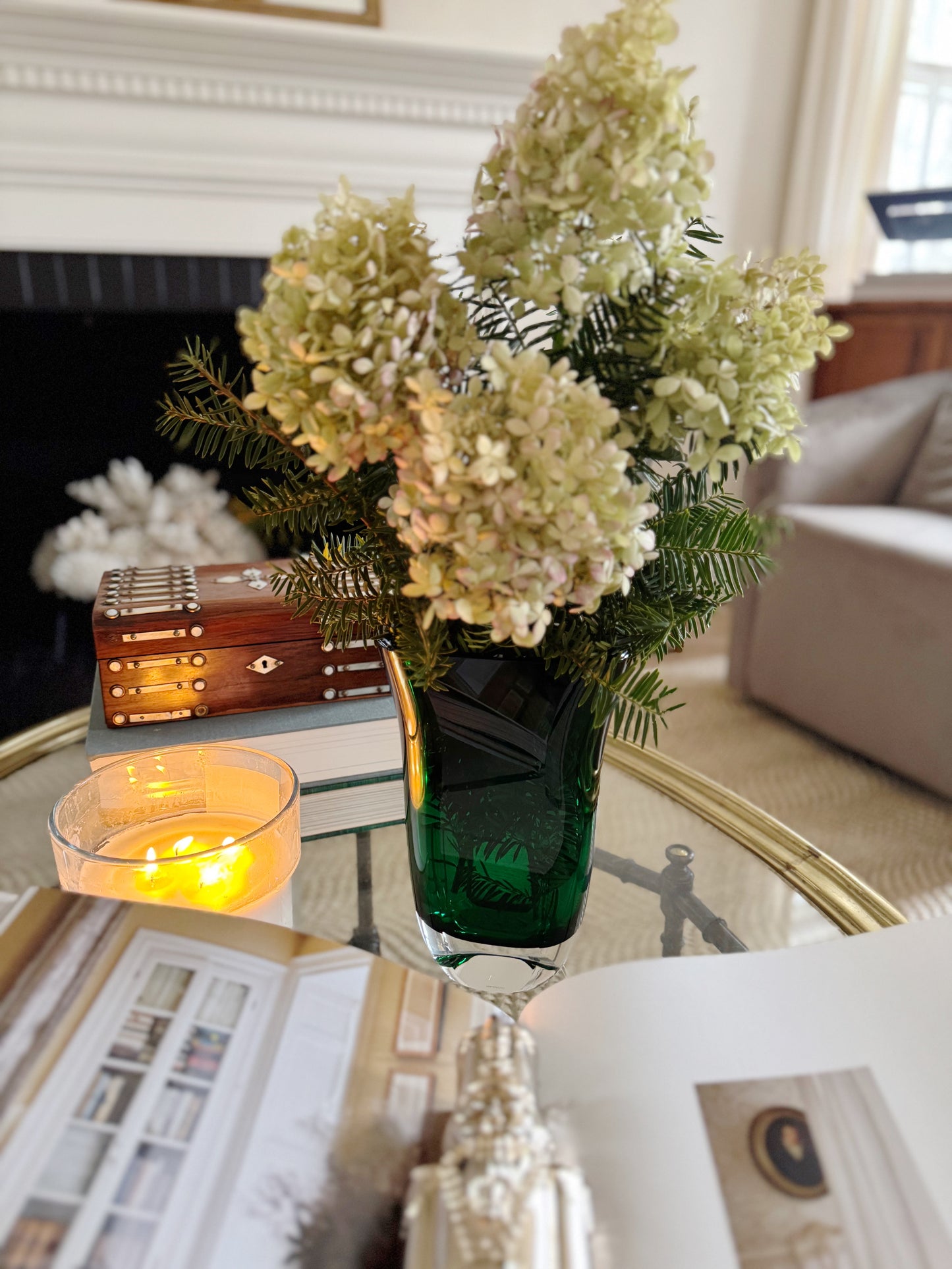 Emerald Block Glass Vase