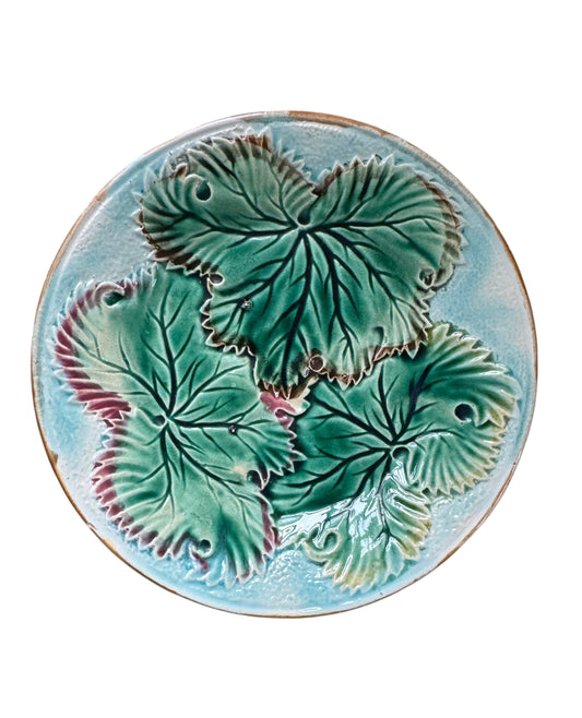 Antique Majolica Leaf Plate