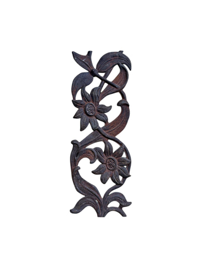 Vintage Cast Iron Sunflower Wall Sculpture