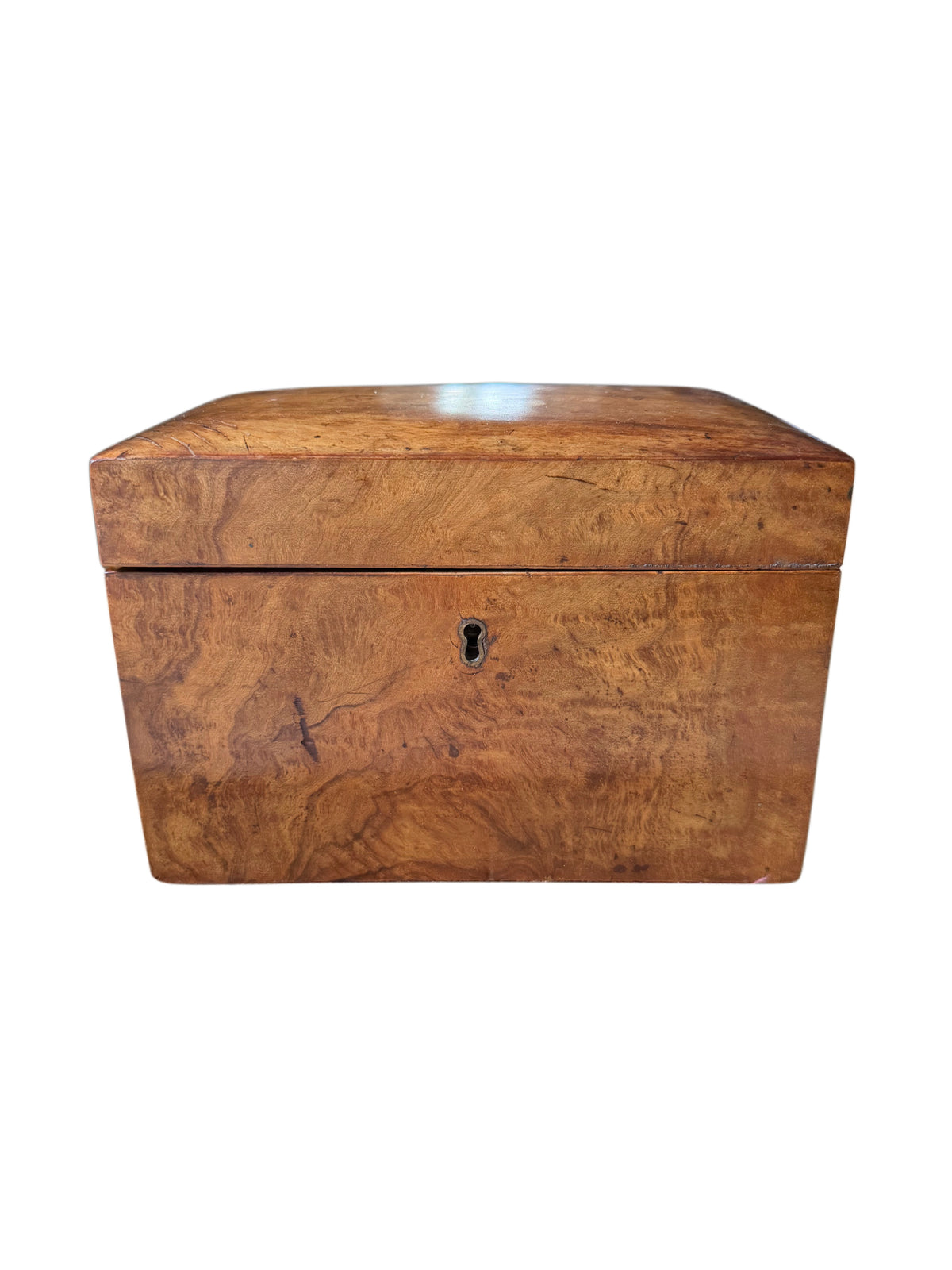 Antique Victorian Burr Walnut Tea Caddy