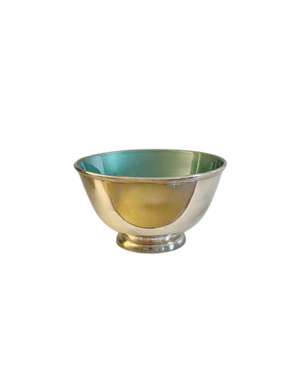 Silverplated Towle Green Enamel Bowl