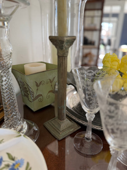 Corinthian Brass Candlestick Holders