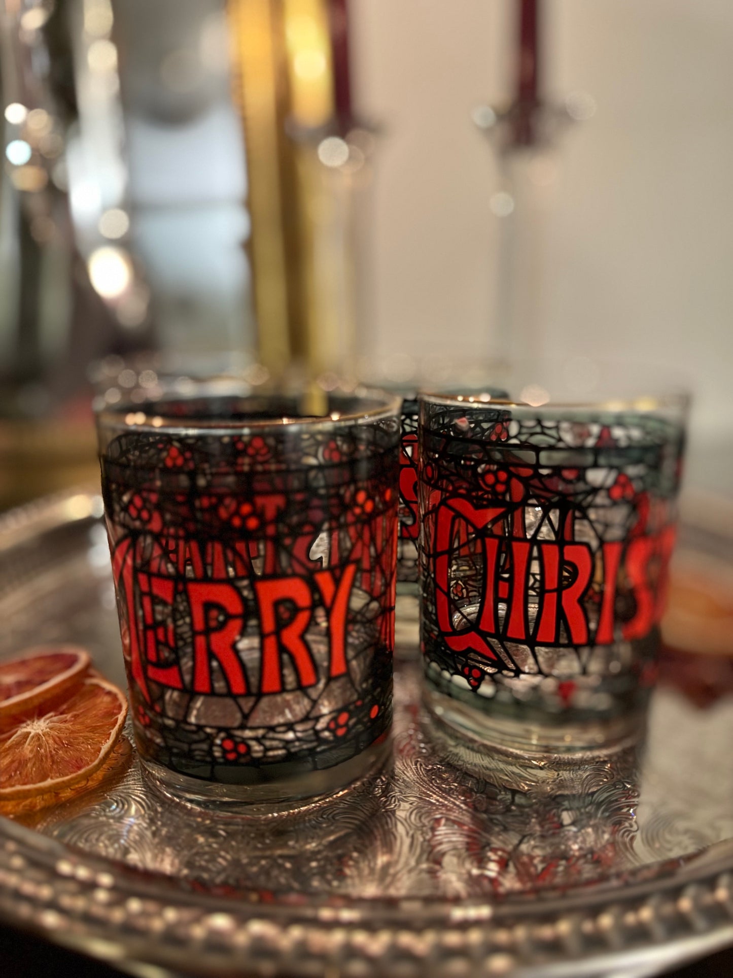 Merry Christmas Glasses, Set of 4