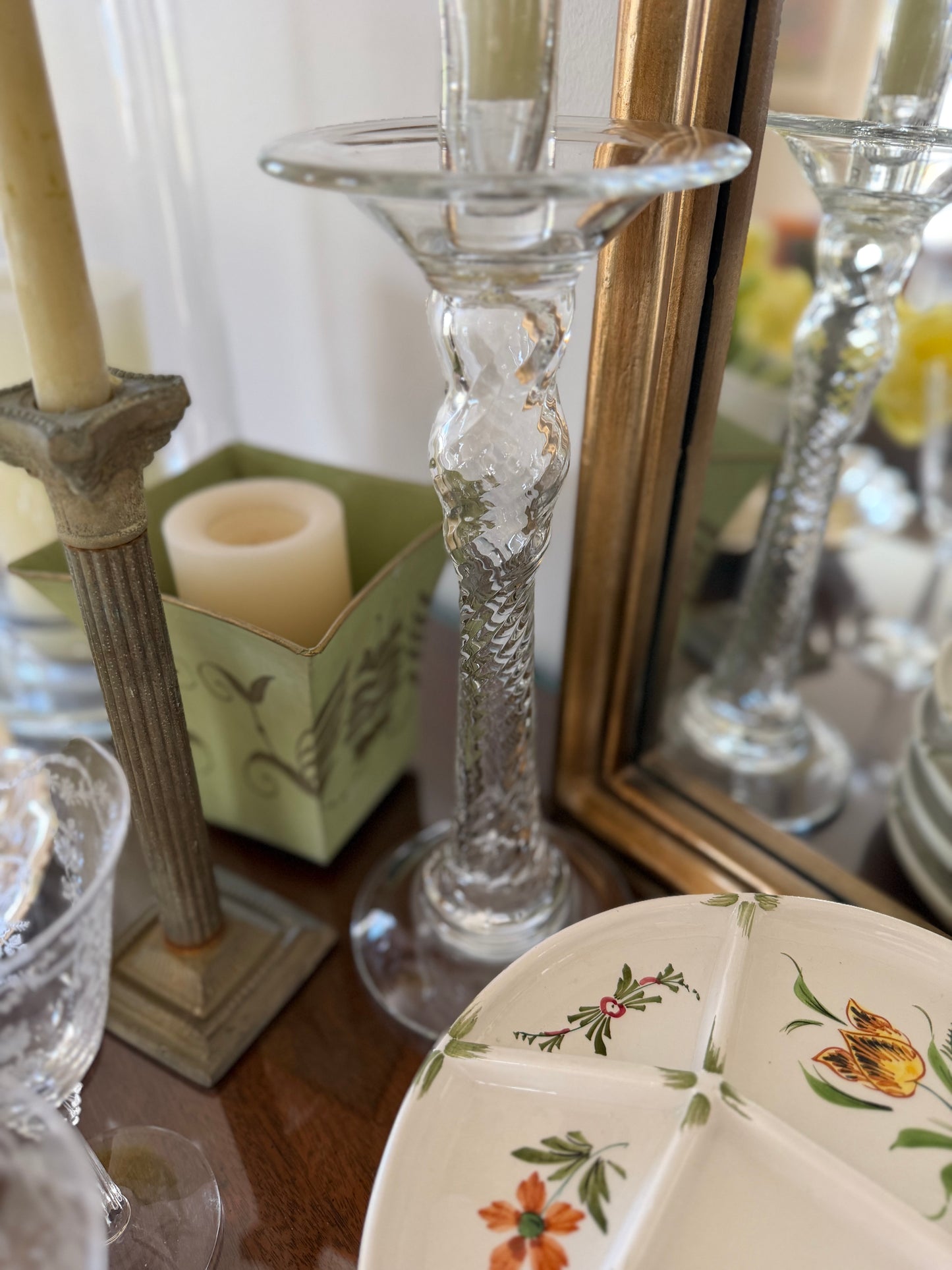 Handblown Glass Candlestick Holders