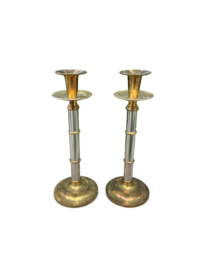 Brass & Chrome Candlestick Holders