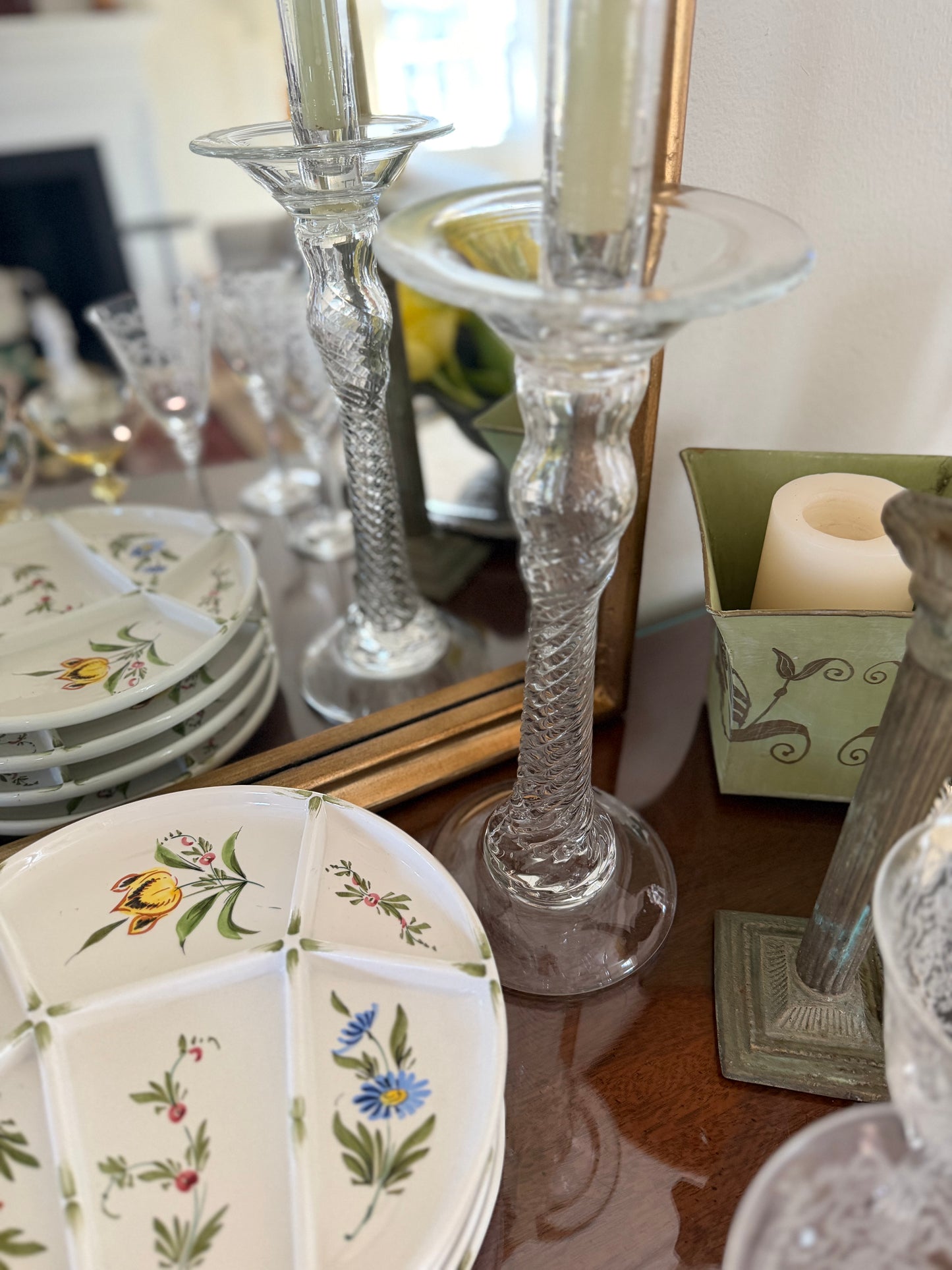 Handblown Glass Candlestick Holders