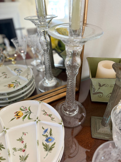 Handblown Glass Candlestick Holders