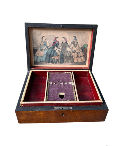 Antique Walnut Box with Inlay