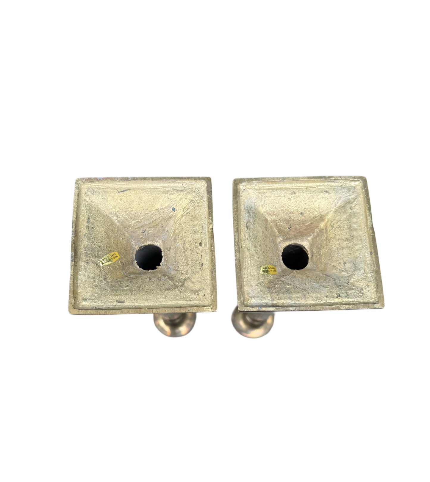Neoclassical Brass Candlestick Holders