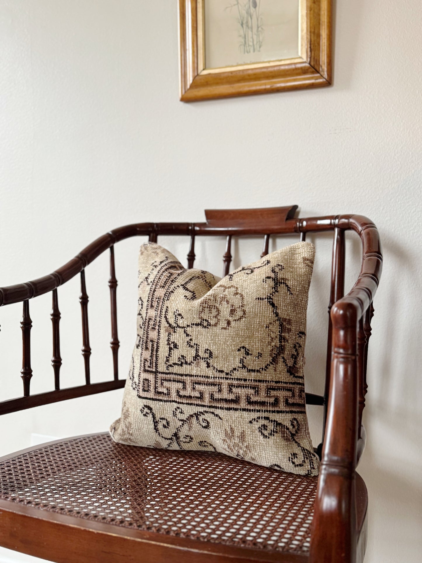 Faux Bamboo and Cane Regency Chairs, Pair