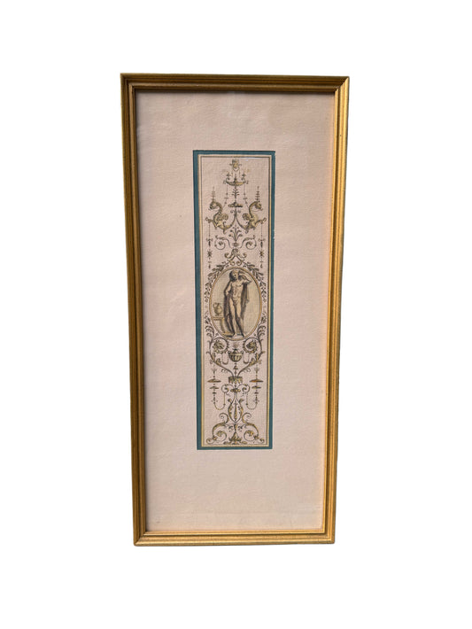 Vintage Greek Hand-colored Lithograph, Man