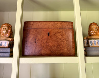 Antique Victorian Burr Walnut Tea Caddy