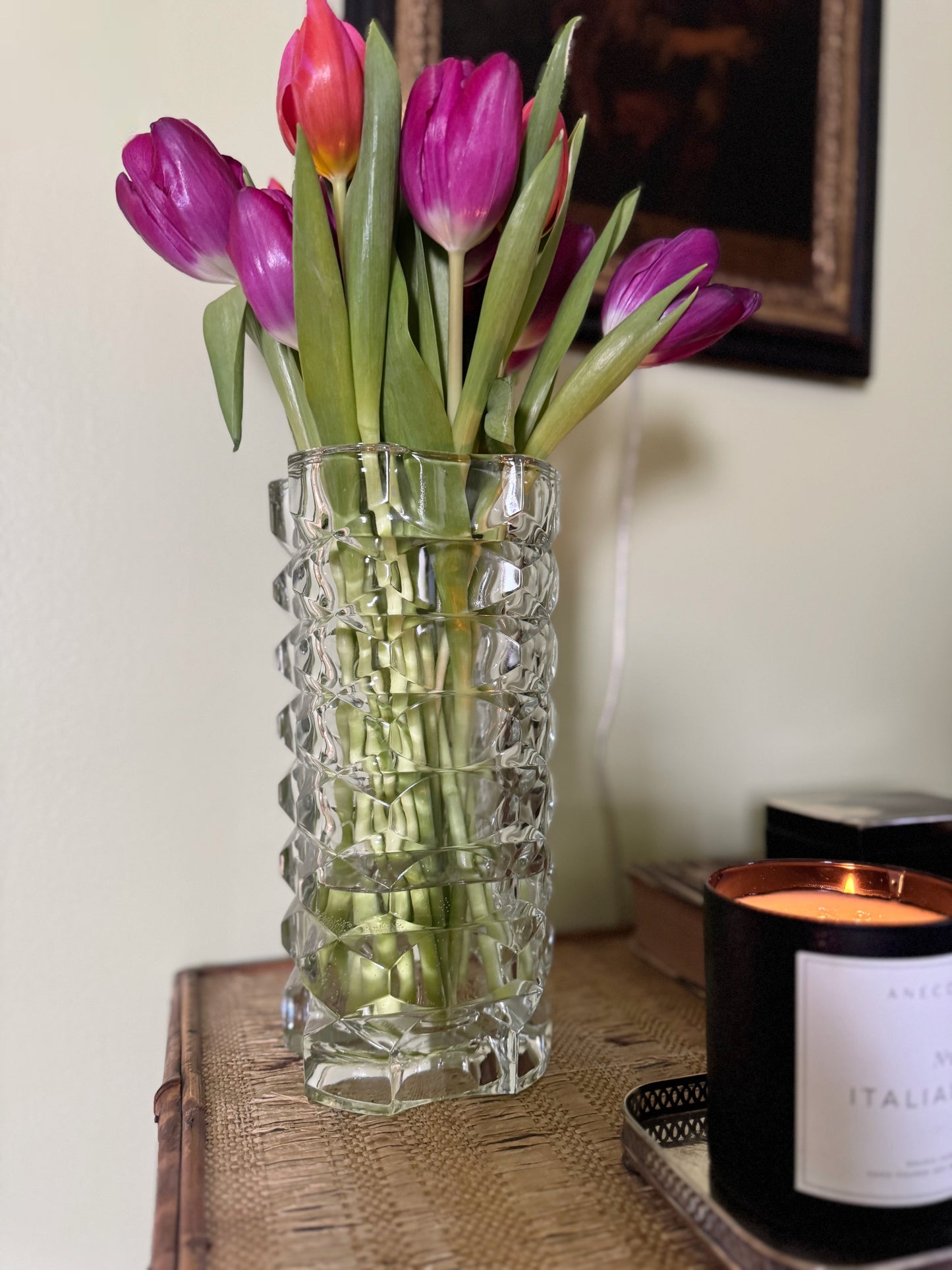 French Cut Glass Vase