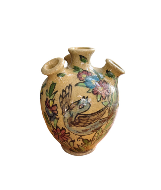 Hand-painted Persian Qajar dynasty tulip vase