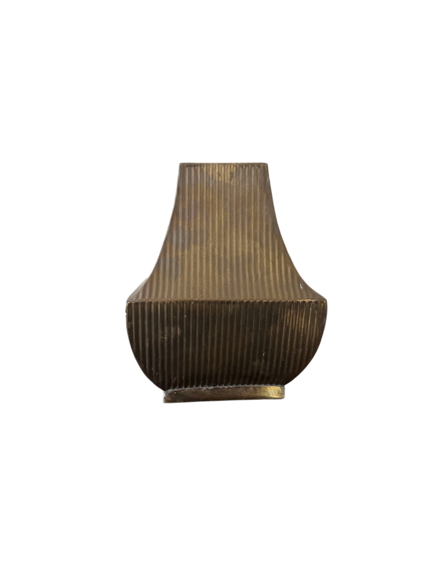 Ribbed Brass Vase