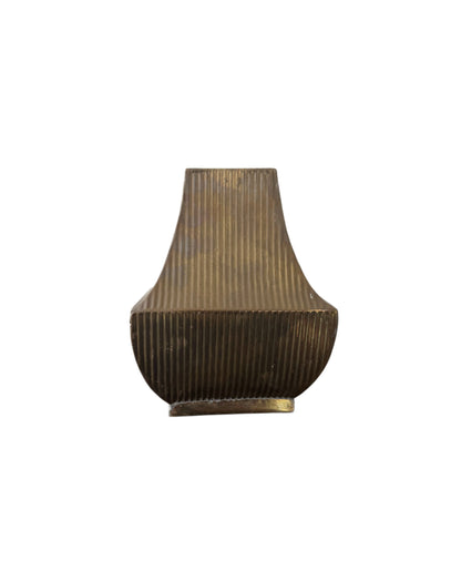 Ribbed Brass Vase