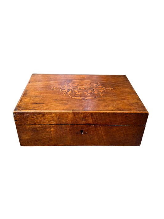 Antique Walnut Box with Inlay