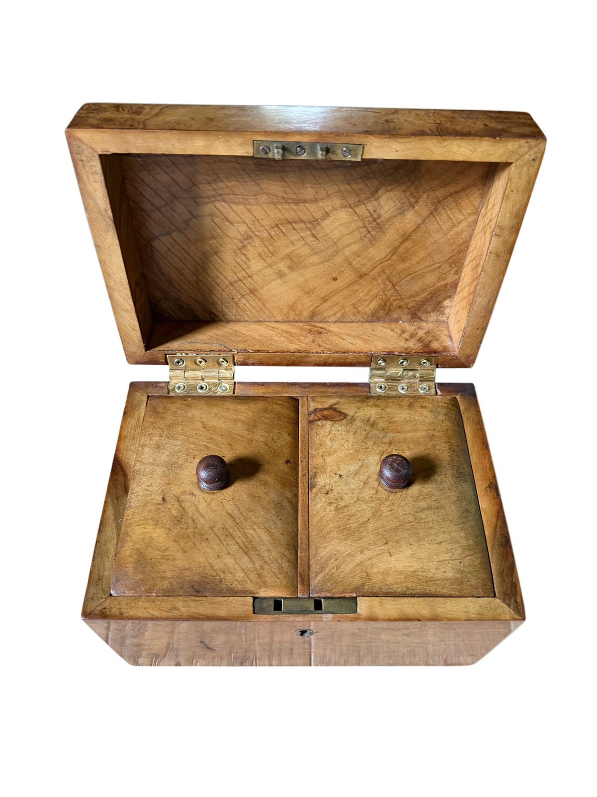 Antique Victorian Burr Walnut Tea Caddy