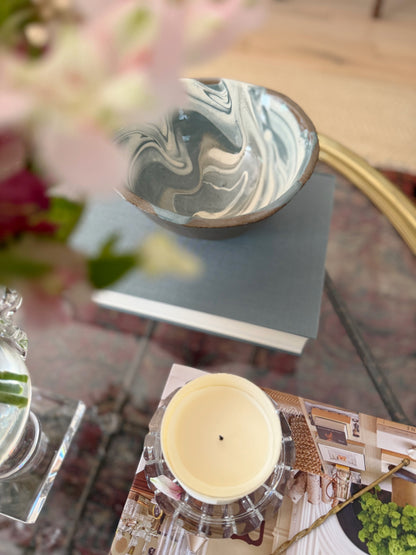 Blue & White Marbled Bowl