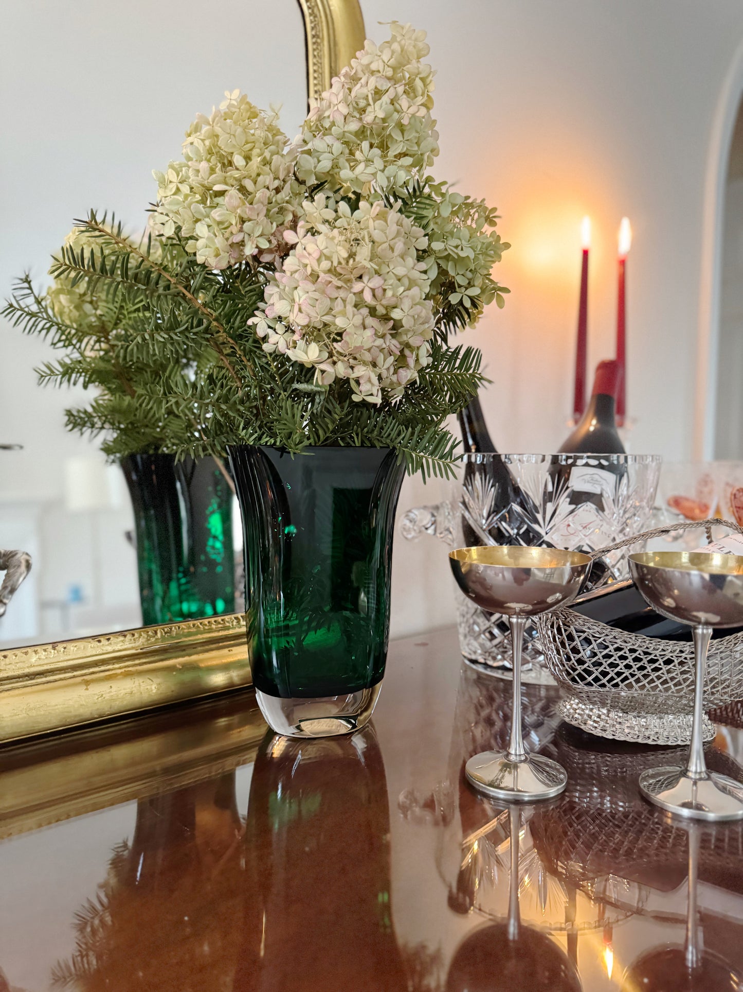 Emerald Block Glass Vase