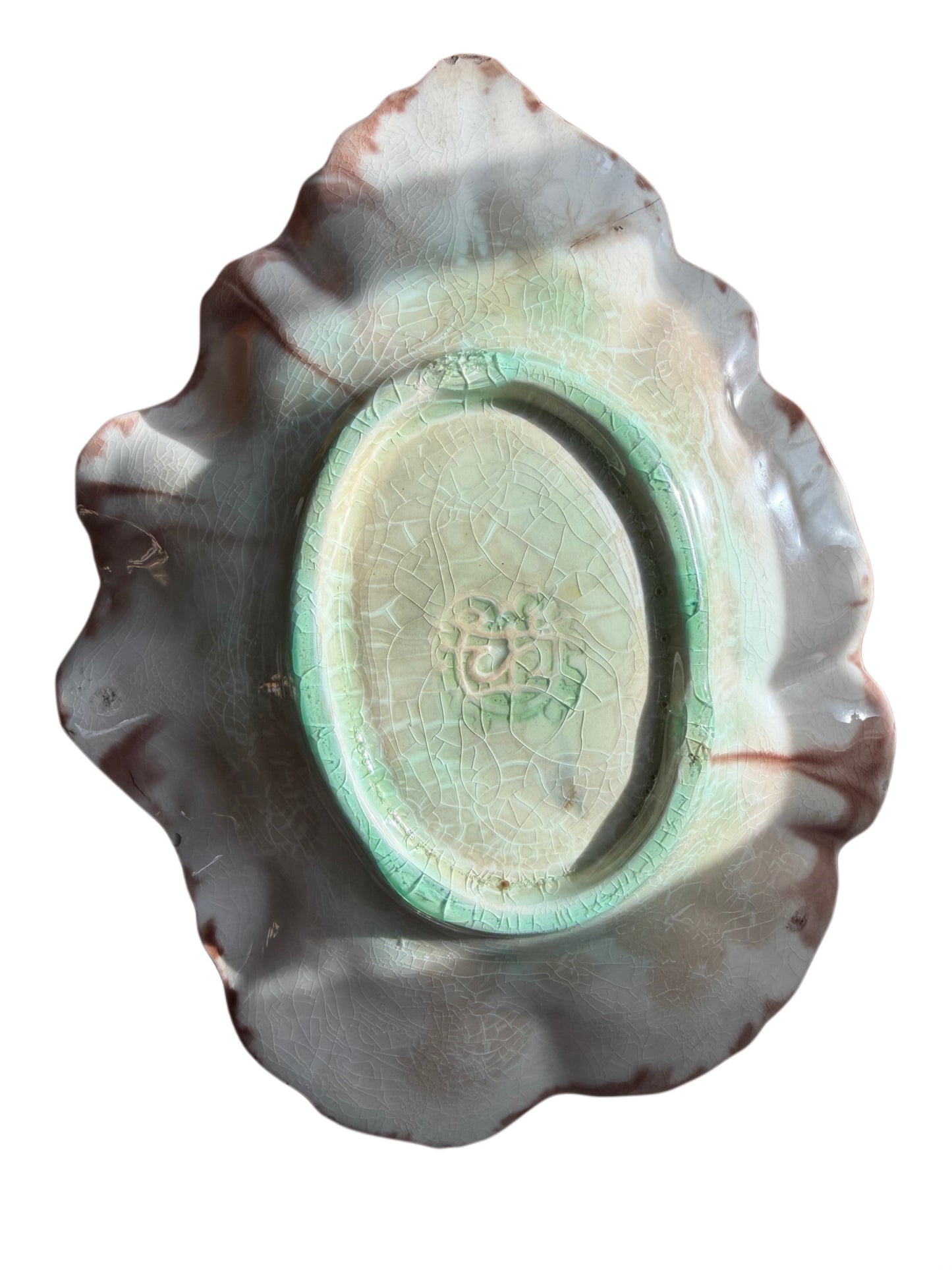 Majolica Leaf Plate, Brown