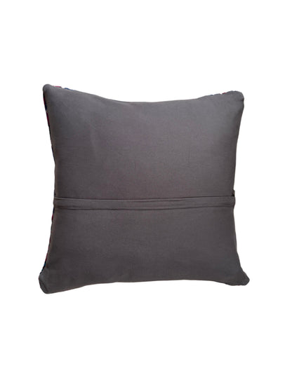 Vintage Turkish Kilim Pillow, Navy Plum