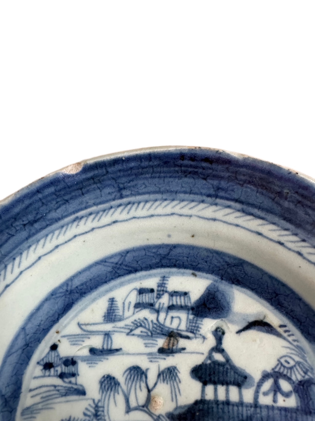 Antique Chinese Blue & White Canton Plate